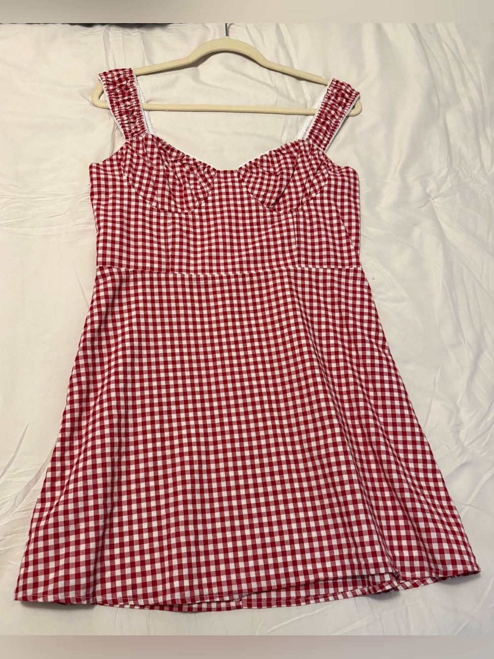 Princess Polly Red and White Gingham Mini Dress